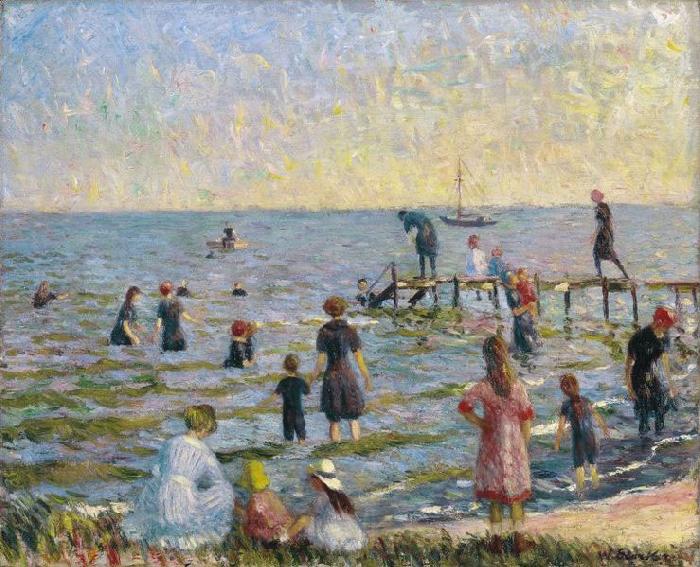 William Glackens Bathing at Bellport, Long Island Norge oil painting art